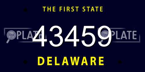 43459 Delaware License Plate