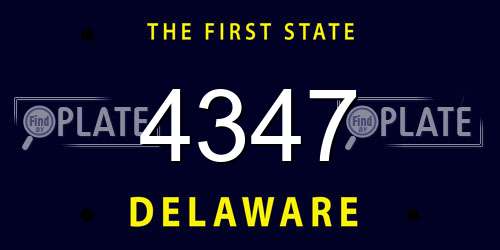 4347 Delaware License Plate