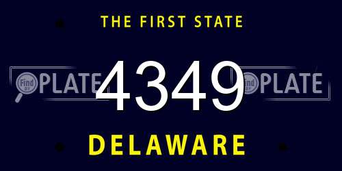 4349 Delaware License Plate