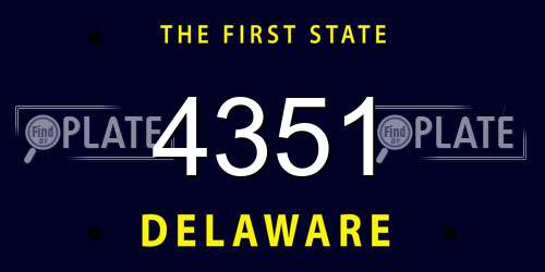4351 Delaware License Plate