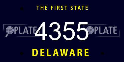 4355 Delaware License Plate