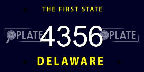 4356 Delaware License Plate