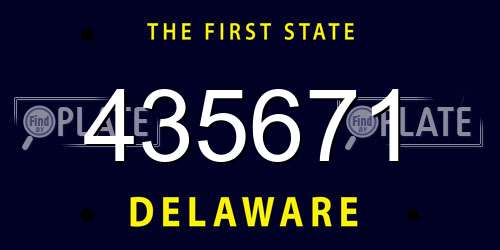 435671 Delaware License Plate