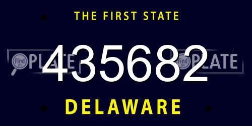 435682 Delaware License Plate