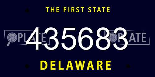 435683 Delaware License Plate