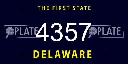 4357 Delaware License Plate