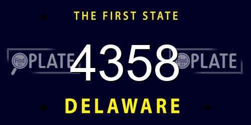 4358 Delaware License Plate