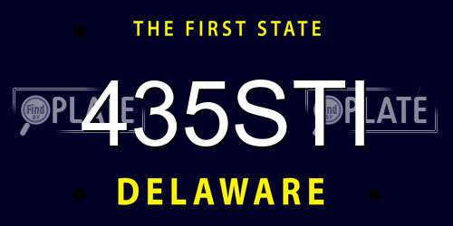 435STI Delaware License Plate