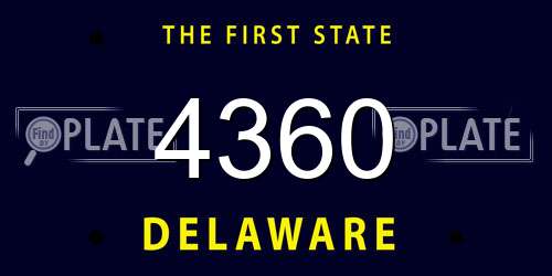 4360 Delaware License Plate