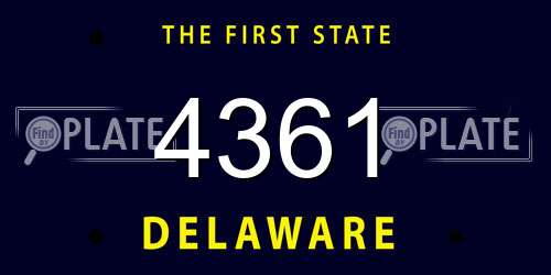 4361 Delaware License Plate