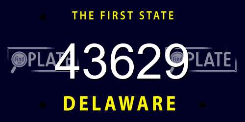 43629 Delaware License Plate