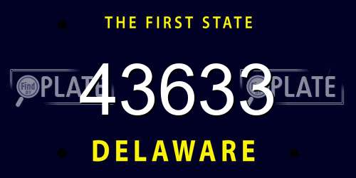 43633 Delaware License Plate