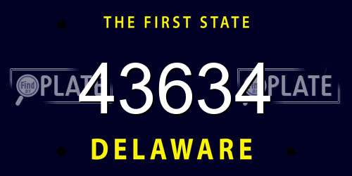 43634 Delaware License Plate