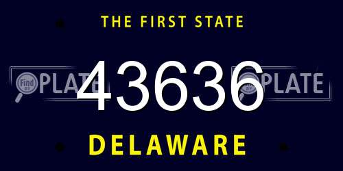 43636 Delaware License Plate