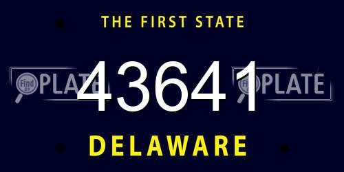 43641 Delaware License Plate