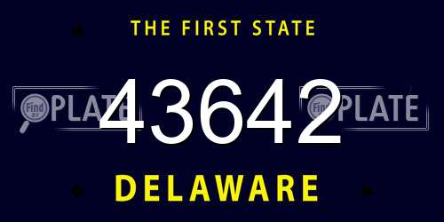 43642 Delaware License Plate