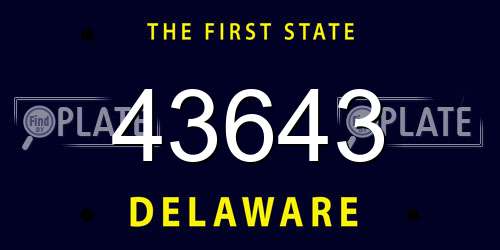 43643 Delaware License Plate