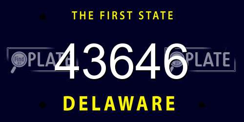 43646 Delaware License Plate