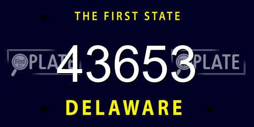 43653 Delaware License Plate