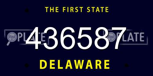 436587 Delaware License Plate