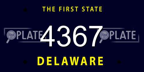 4367 Delaware License Plate