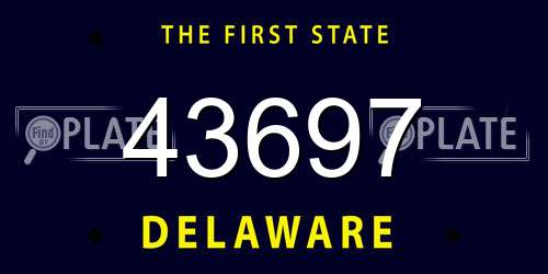 43697 Delaware License Plate