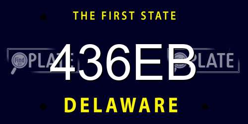 436EB Delaware License Plate