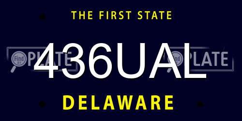 436UAL Delaware License Plate