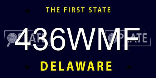 436WMF Delaware License Plate