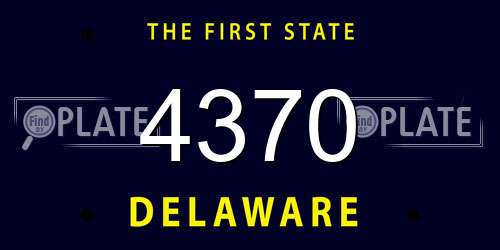 4370 Delaware License Plate