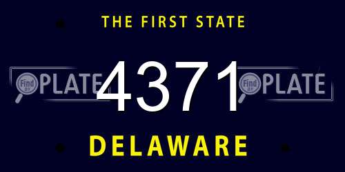 4371 Delaware License Plate