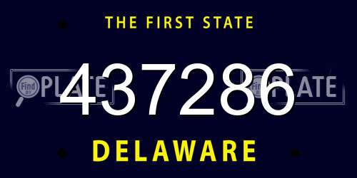 437286 Delaware License Plate