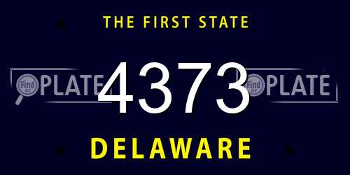 4373 Delaware License Plate
