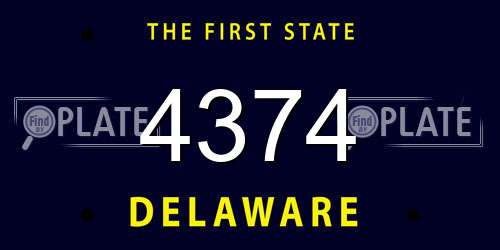 4374 Delaware License Plate