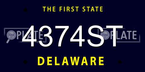 4374ST Delaware License Plate