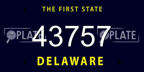 43757 Delaware License Plate