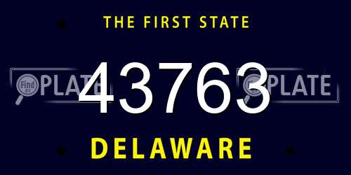 43763 Delaware License Plate