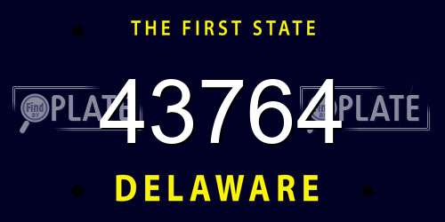 43764 Delaware License Plate