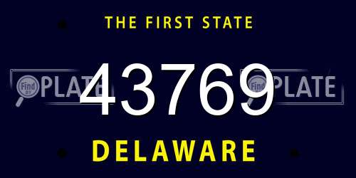 43769 Delaware License Plate