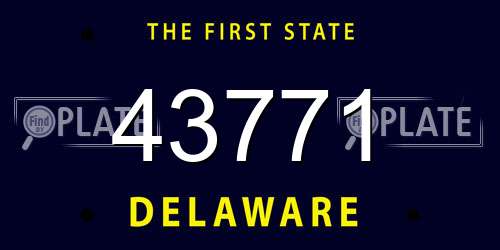 43771 Delaware License Plate