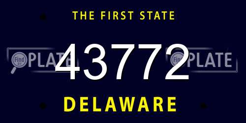 43772 Delaware License Plate