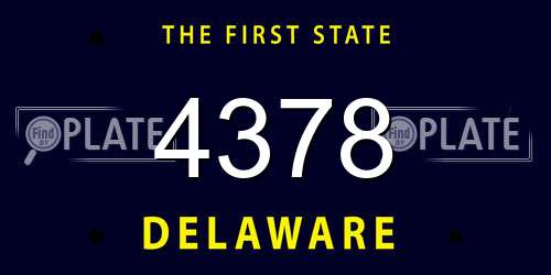 4378 Delaware License Plate