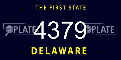 4379 Delaware License Plate