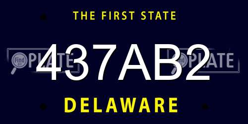 437AB2 Delaware License Plate