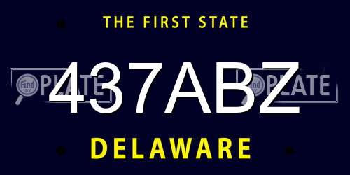 437ABZ Delaware License Plate