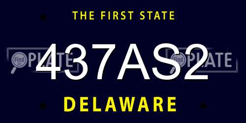 437AS2 Delaware License Plate