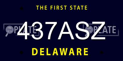 437ASZ Delaware License Plate