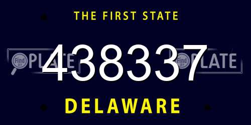 438337 Delaware License Plate
