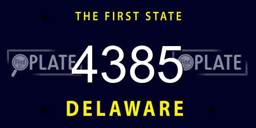 4385 Delaware License Plate