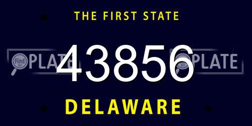 43856 Delaware License Plate